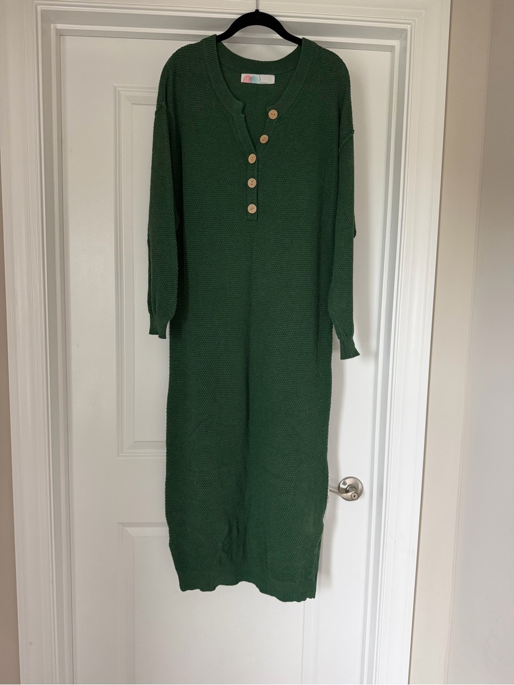 Free People Green Knit Button-Front Women's Dress